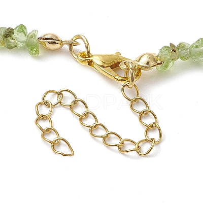 Natural Peridot Anklets AJEW-AN00592-09-1