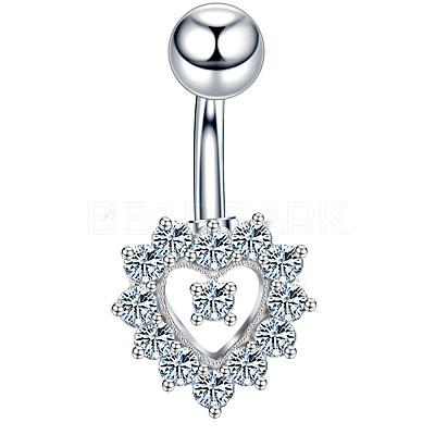 Clear Cubic Zirconia Belly Button Rings WG9960A-07-1