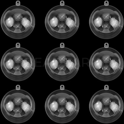 10Pcs Transparency Acrylic Christmas Balls Pendants DIY-CP0013-38B-1