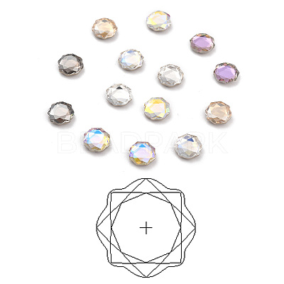 K9 Faceted Glass Rhinestone Cabochons GLAA-H106-F02-M-1