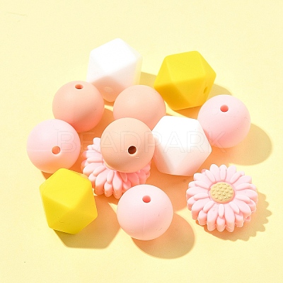 5 Styles Food Grade Eco-Friendly Silicone Beads SIL-FS0001-23-1