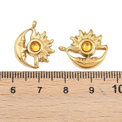 304 Stainless Steel Rhinestone Pendants STAS-Z166-24G-11-1