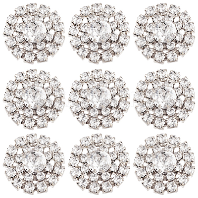 30Pcs Alloy Rhinestone Cabochons ALRI-GA0001-09S-1