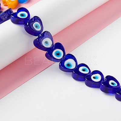 Handmade Evil Eye Lampwork Beads LAMP-F021-02G-1