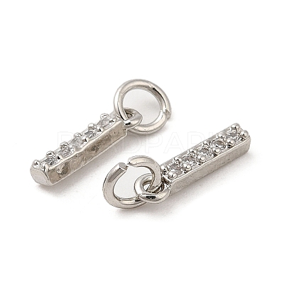 Brass Micro Pave Grade AAA Cubic Zirconia Charms ZIRC-P067-11P-I-NR-1