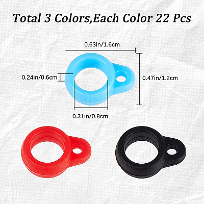 66Pcs 3 Colors Silicone Pendant SIL-GF0001-45A-1