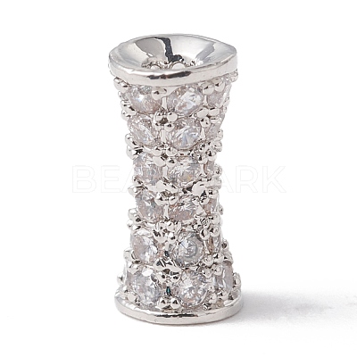 Eco-Friendly Rack Plating Brass Micro Pave Cubic Zirconia Beads KK-F835-26A-P-1