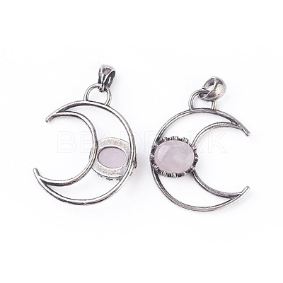 Natural Rose Quartz Pendants G-F639-07G-1