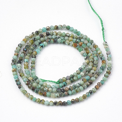 Natural African Turquoise(Jasper) Beads Strands G-T064-18-2mm-1