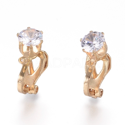 Brass Clip-on Earring Findings KK-L198-011G-1
