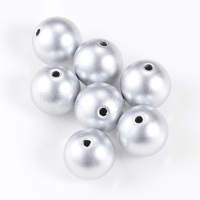 Matte Style Spray Painted Acrylic Beads X-ACRP-S669-20mm-01-1