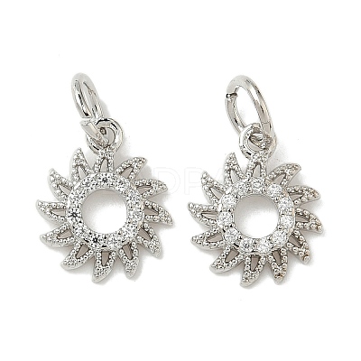 Brass Micro Pave Cubic Zirconia Pendants KK-D386-16P-01-1