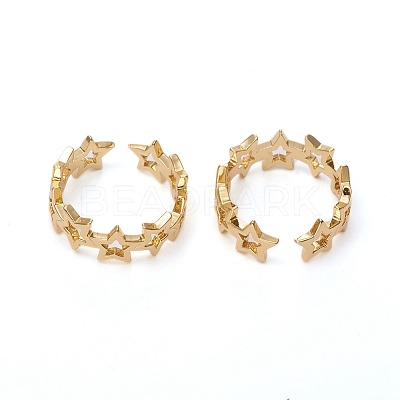 Adjustable Brass Cuff Rings X-RJEW-G105-03G-1