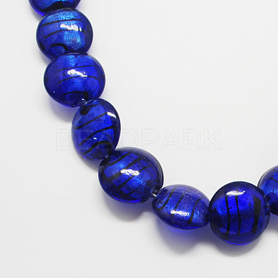 Handmade Silver Foil Glass Beads LS-X-FOIL-R055-8-1