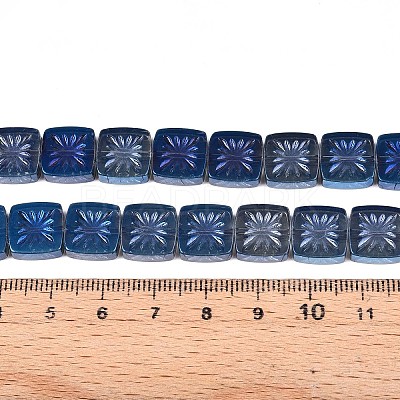 Electroplate Transparent Glass Beads Strands EGLA-N017-03E-1