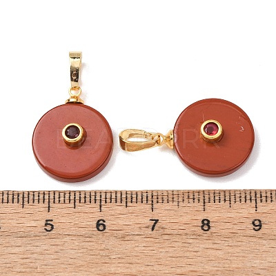 Natural Red Jasper Pendants G-P628-03G-01-1