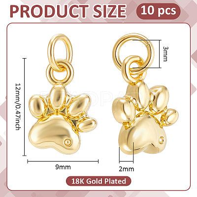 10Pcs Brass Pendants KK-BC0015-70G-1