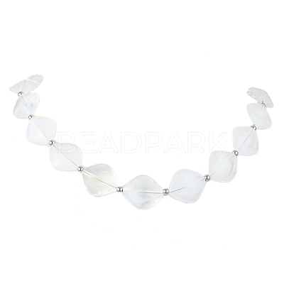 Rhombus Acrylic Beaded Necklaces for Women NJEW-JN06026-1