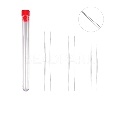 Tarnish Resistant Stainless Steel Collapsible Big Eye Beading Needles X-SENE-PW0013-02U-1