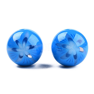 Flower Opaque Resin Beads RESI-T054-001F-1