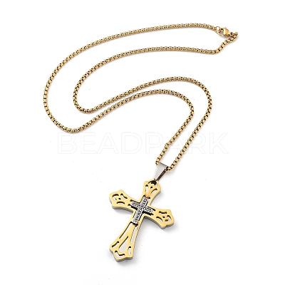 201 Stainless Steel Pendant Necklaces NJEW-H058-04GP-1