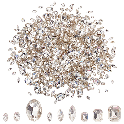 450Pcs 9 Style Glass Rhinestone Cabochons GGLA-HY0001-04-1