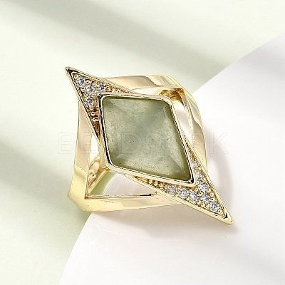 Brass Micro Pave Cubic Zirconia Cuff Rings for Women GG-CBA7610-11G-07-1