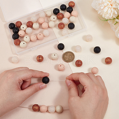 50Pcs 5 Colors Food Grade Eco-Friendly Silicone Focal Beads SIL-PH0001-27-1