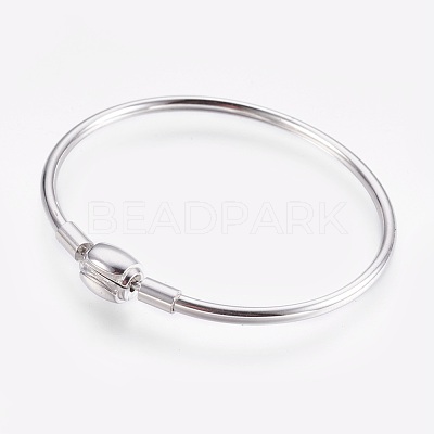 Tarnish Resistant 304 Stainless Steel European Style Bangle Making BJEW-I267-003B-1