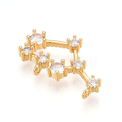 Brass Micro Pave Cubic Zirconia Pendants KK-N261-120L-G-1