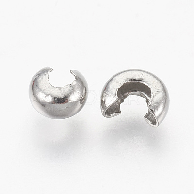 Tarnish Resistant 304 Stainless Steel Crimp Beads Covers X-STAS-L215-10P-1