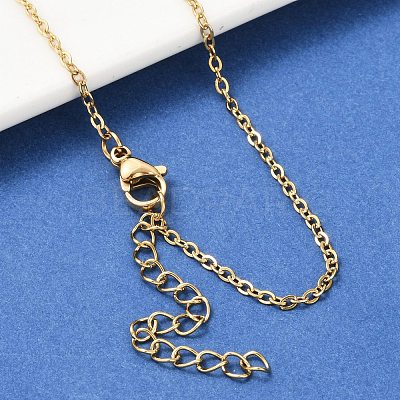 Ion Plating(IP) 304 Stainless Steel Cable Chain Necklace STAS-T040-PJ205-45-1
