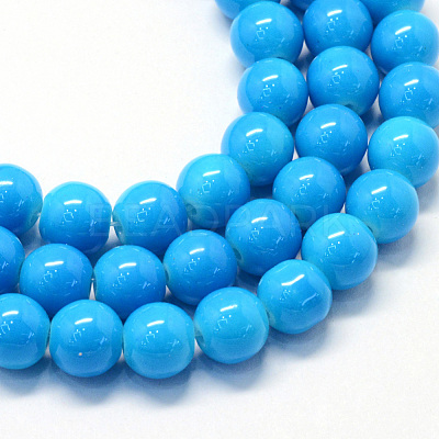 Baking Paint Glass Round Bead Strands DGLA-Q020-8mm-31-1