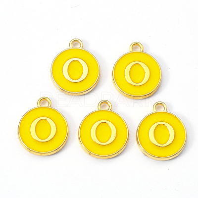 Golden Plated Alloy Enamel Charms ENAM-S118-09O-1