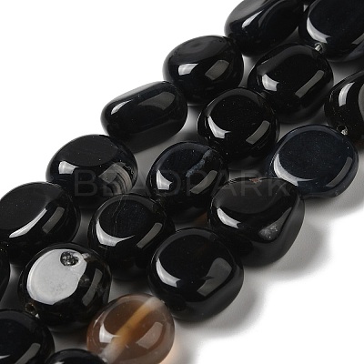 Natural Black Agate Beads Strands G-H295-D01-08-1
