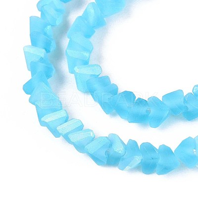 Frosted Transparent Glass Beads Strands GLAA-N054-4mm-08-1