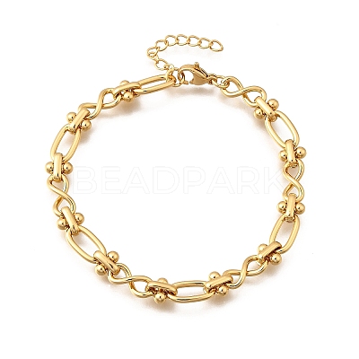 304 Stainless Steel Oval & Infinity Link Chain Bracelets for Women BJEW-K226-14A-G-1