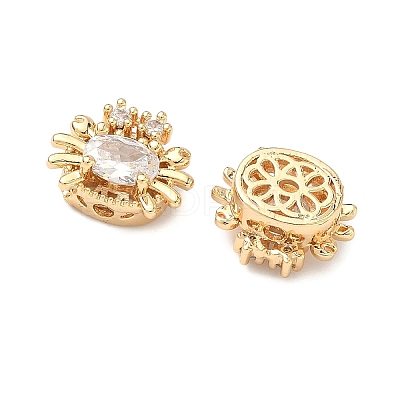 Brass Pave Cubic Zirconia Beads KK-A286-15G-01-1