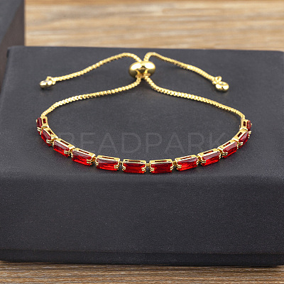 Brass Micro Pave Cubic Zirconia Slider Bracelets FS-WG49F5F-03-1