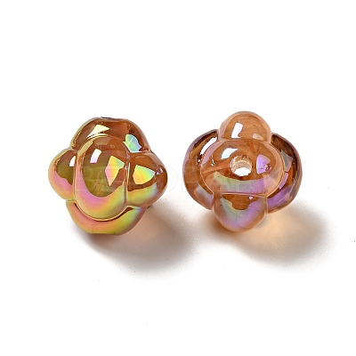 UV Plating Rainbow Iridescent Acrylic Beads PACR-M002-02C-1