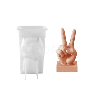 Victory Gesture Display Silicone Statue Molds DIY-I096-09-1