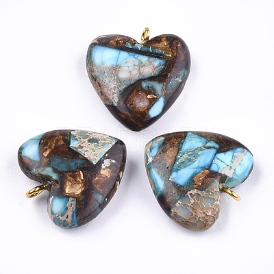 Assembled Bronzite and Imperial Jasper Pendants X-G-T111-04E-1