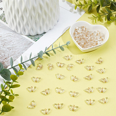 Plating Transparent Acrylic Pendants FIND-DC0004-69-1