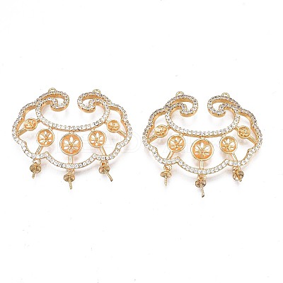 Brass Micro Pave Clear Cubic Zirconia Peg Bails Pendants KK-N232-233-1