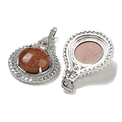 Synthetic Goldstone with Clear Cubic Zirconia Pendants G-G133-01P-20-1