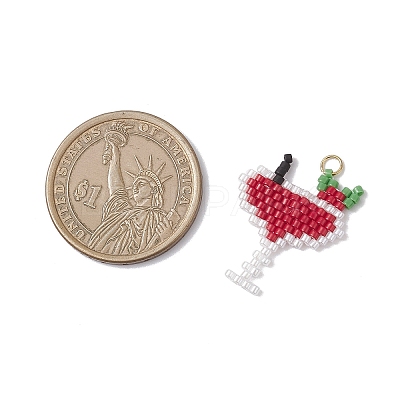 Glass Seed Beaded Pendants PALLOY-MZ00913-01-1