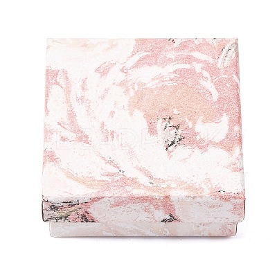Floral Oil Painting Print Square Cardboard Jewelry Boxes CBOX-A010-01A-06-1