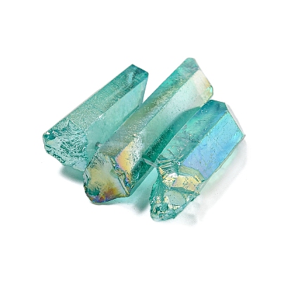 Electroplated Natural Quartz Crystal Graduated Beads Strands G-P315-A14-1
