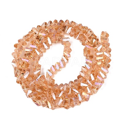 Electroplate Transparent Glass Beads Strands EGLA-Q139-01A-A05-1
