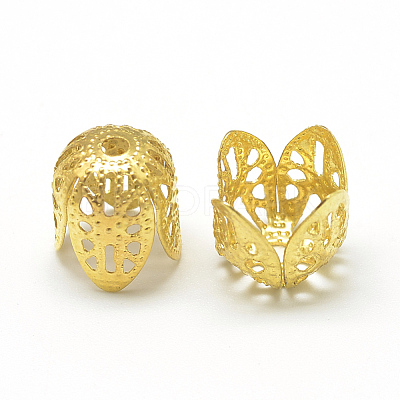 Plated Iron Bell Filigree Bead Caps X-IFIN-S696-67G-1